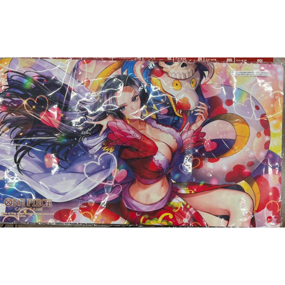 ONE PIECE カードゲーム　ハンコックプレイマット　限定品 状態B〕プレイマット『ボア・ハンコック(黒背景/中国版/公式ショップ