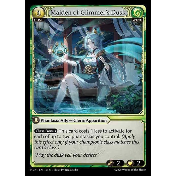 Wind] Maiden of Glimmer's Dusk [HVN-161-U] [Grand Archive TCG