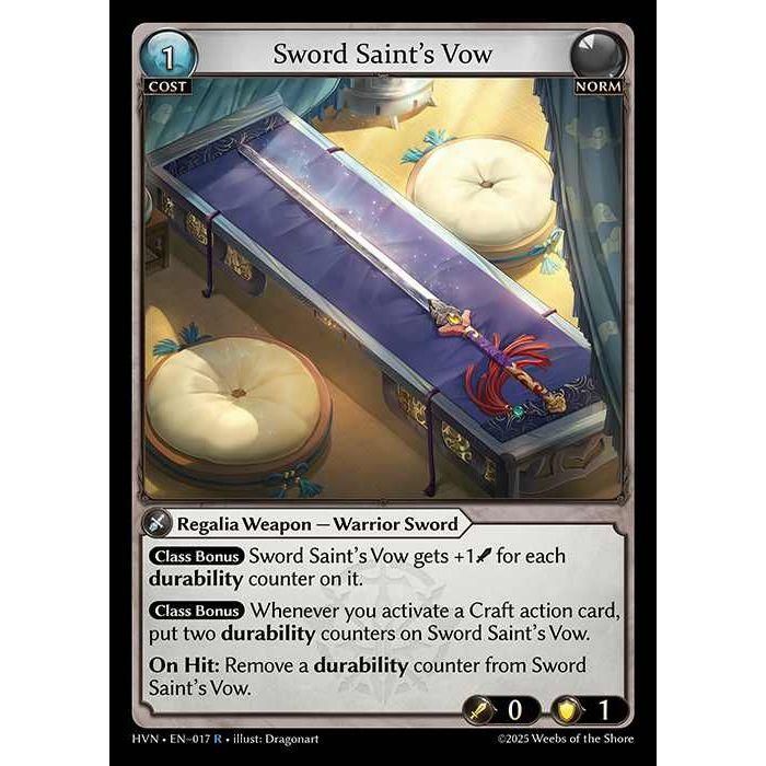 Norm] Sword Saint's Vow [HVN-017-R] [Grand Archive TCG] – カードン