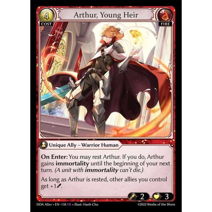 Alter] [Fire] Arthur, Young Heir [DOA118-SR] Dawn of Ashes Alter