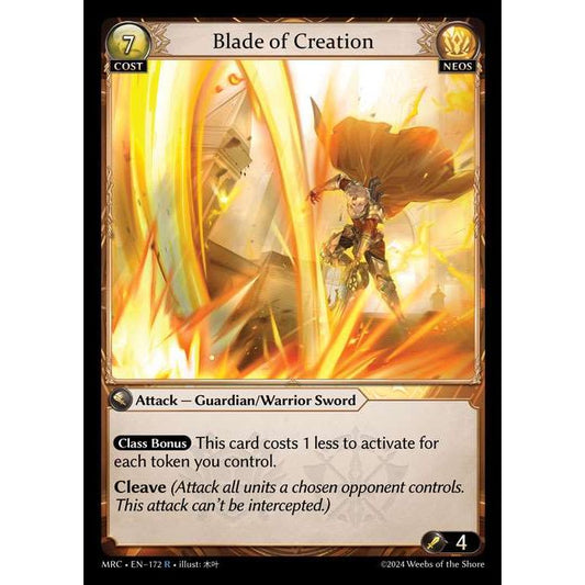 [Alter] [Neos] Blade of Creation [MRC172-R]  Mercurial Heart Alter Edition - Grand Archive TCG