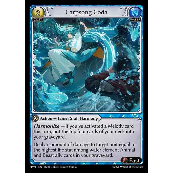 【FOIL】[Water] Carpsong Coda [HVN-112-R][Grand Archive TCG]