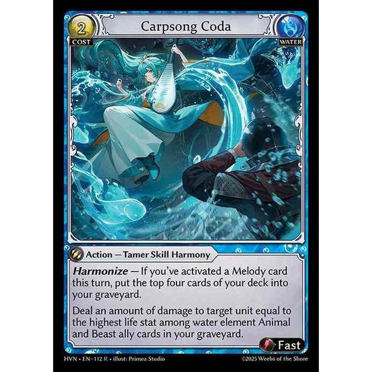 【FOIL】[Water] Carpsong Coda [HVN-112-R][Grand Archive TCG]