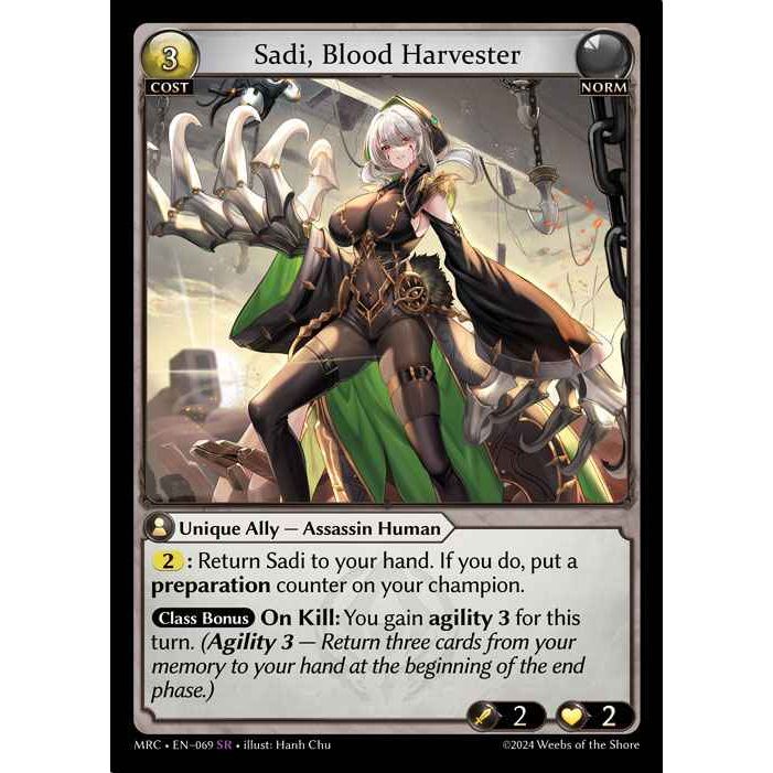 [Norm] Sadi, Blood Harvester [MRC069-SR]

[Grand Archive TCG]