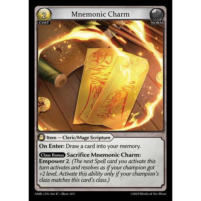 [Norm] Mnemonic Charm [AMB061-C]

[Grand Archive TCG]