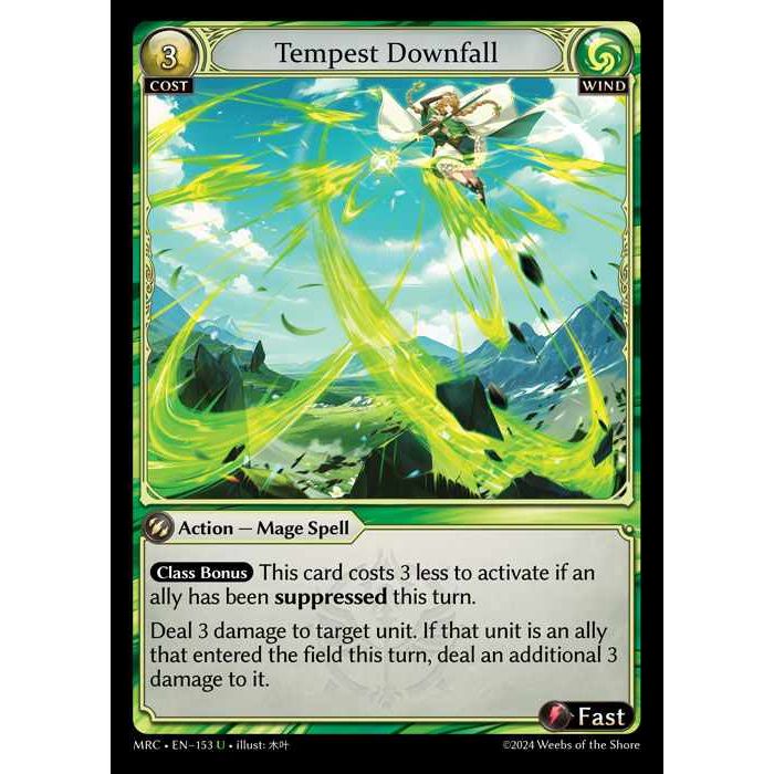 [Alter] 【FOIL】[Wind] Tempest Downfall [MRC153-U]  Mercurial Heart Alter Edition - Grand Archive TCG
