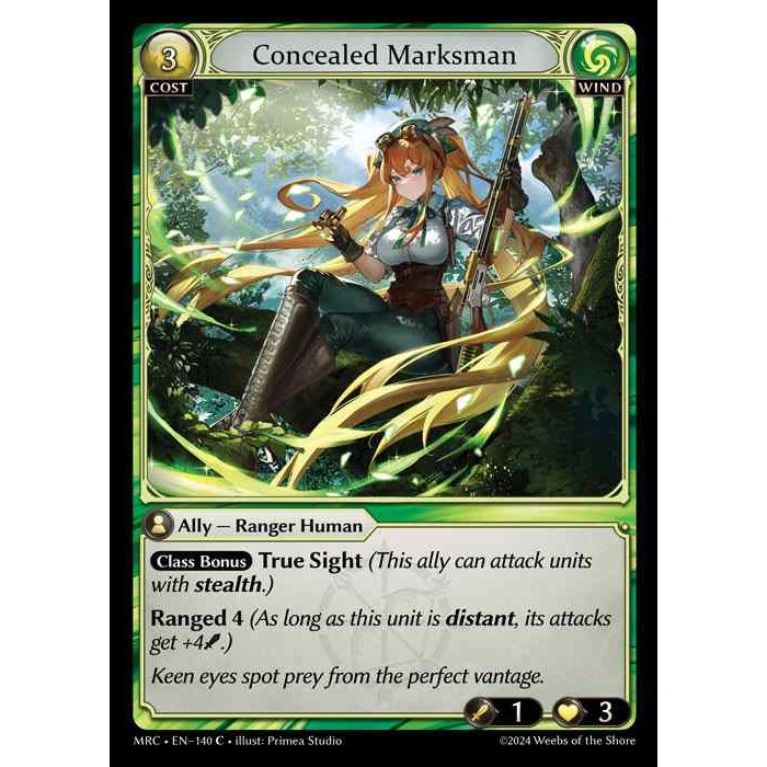 [Alter] 【FOIL】[Wind] Concealed Marksman [MRC140-C]  Mercurial Heart Alter Edition - Grand Archive TCG