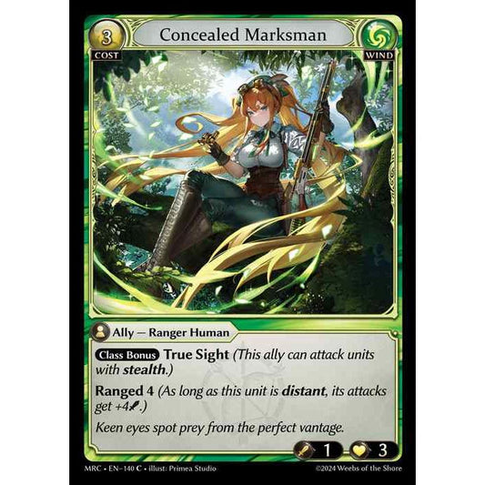 [Alter] 【FOIL】[Wind] Concealed Marksman [MRC140-C]  Mercurial Heart Alter Edition - Grand Archive TCG