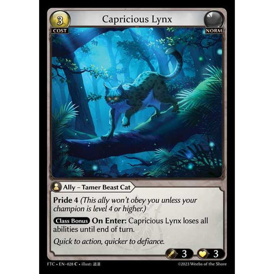 【FOIL】[Norm] Capricious Lynx [FTC028-C]  Fractured Crown - Grand Archive TCG