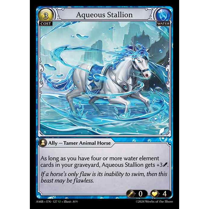 [Water] Aqueous Stallion [AMB127-U]

[Grand Archive TCG]