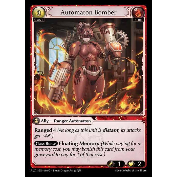 [Alter版] 【FOIL】[Fire] Automaton Bomber [ALC096-C]

[Grand Archive TCG]