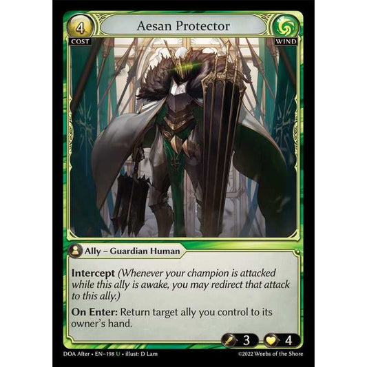 [Alter] 【FOIL】[Wind] Aesan Protector [DOA198-U]  Dawn of Ashes Alter Edition - Grand Archive TCG/グランドアーカイブ