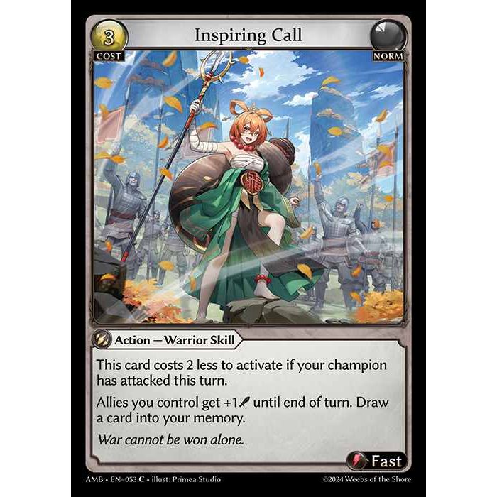 [Norm] Inspiring Call [AMB053-C]

[Grand Archive TCG]