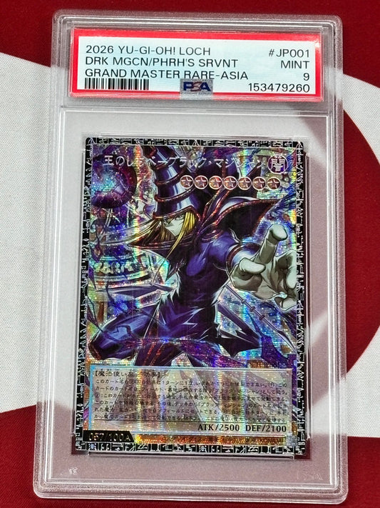 【PSA9】【管理2658】王のしもべ-ブラック・マジシャン (グランドマスターレア・アジア版)[遊戯王]