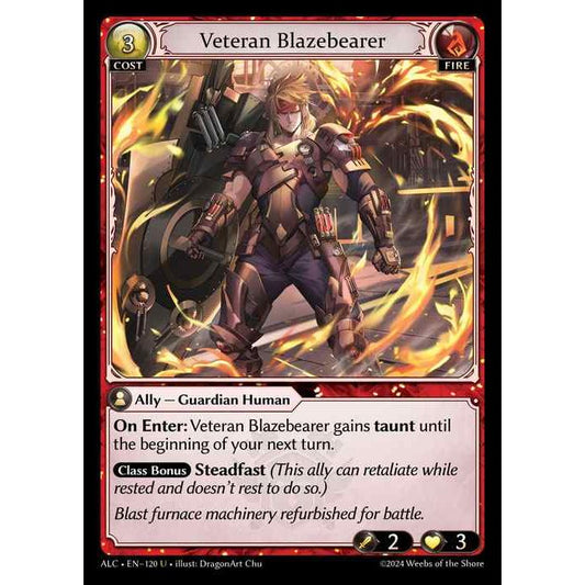 [Alter] 【FOIL】[Fire] Veteran Blazebearer [ALC120-U]  [Alter] Alchemical Revolution - Grand Archive TCG/グランドアーカイブ