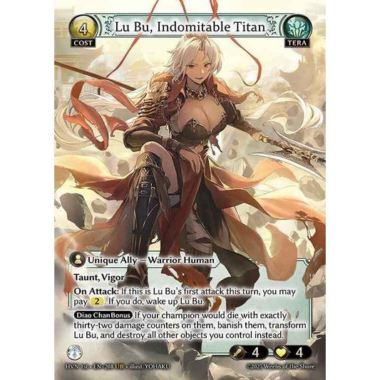 【FOIL】[Tera / Exia] Lu Bu, Indomitable Titan / Lu Bu, Wrath Incarnate [HVN-208-UR][Grand Archive TCG]