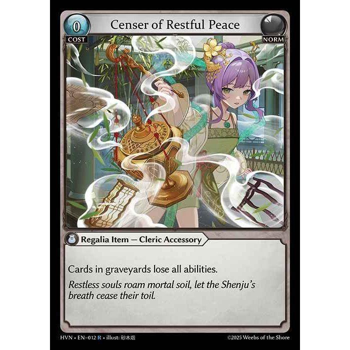 【FOIL】[Norm] Censer of Restful Peace [HVN-012-R][Grand Archive TCG]