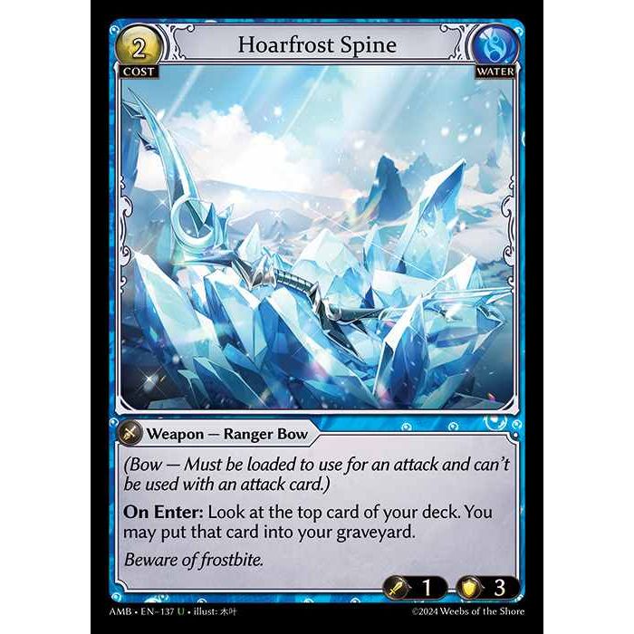 [Water] Hoarfrost Spine [AMB137-U]

[Grand Archive TCG]