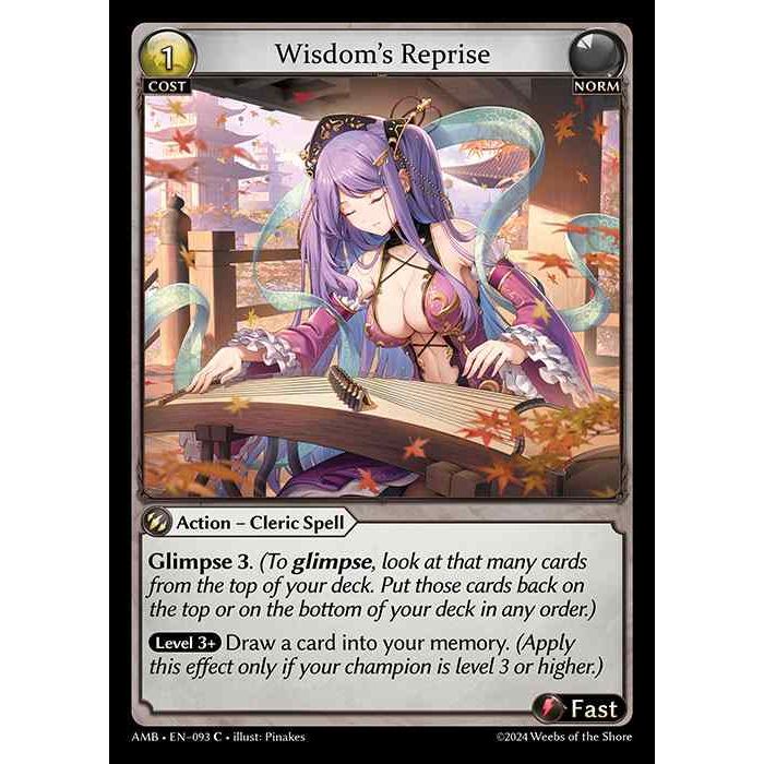 [Norm] Wisdom's Reprise [AMB093-C]

[Grand Archive TCG]