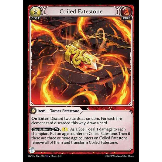 [Fire] Coiled Fatestone / Serpentine Judicator [HVN-078-SR][Grand Archive TCG]