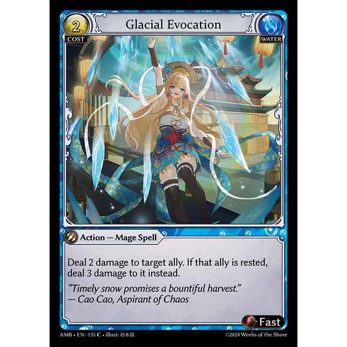 【FOIL】[Water] Glacial Evocation [AMB135-C]

[Grand Archive TCG]