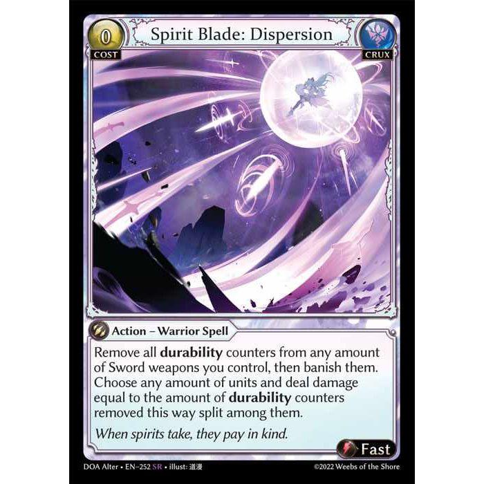 [Alter] [Crux] Spirit Blade: Dispersion [DOA252-SR]  Dawn of Ashes Alter Edition - Grand Archive TCG