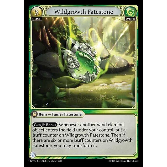 【FOIL】[Wind] Wildgrowth Fatestone / Elder Mandrill [HVN-180-U][Grand Archive TCG]