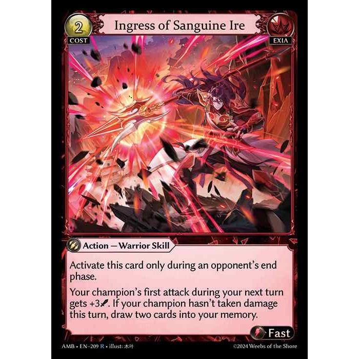 [Exia] Ingress of Sanguine Ire [AMB209-R]

[Grand Archive TCG]