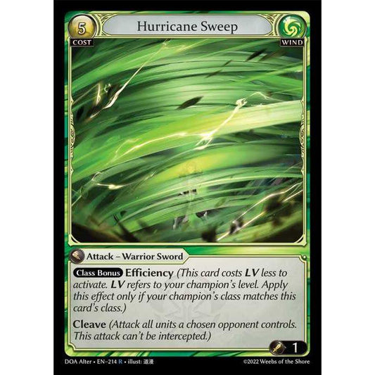 [Alter] [Wind] Hurricane Sweep [DOA214-R]  Dawn of Ashes Alter Edition - Grand Archive TCG