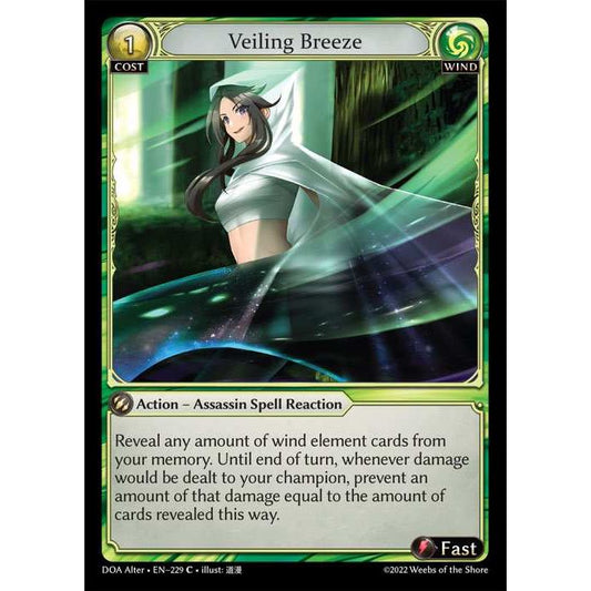 [Alter] 【FOIL】[Wind] Veiling Breeze [DOA229-C]  Dawn of Ashes Alter Edition - Grand Archive TCG/グランドアーカイブ