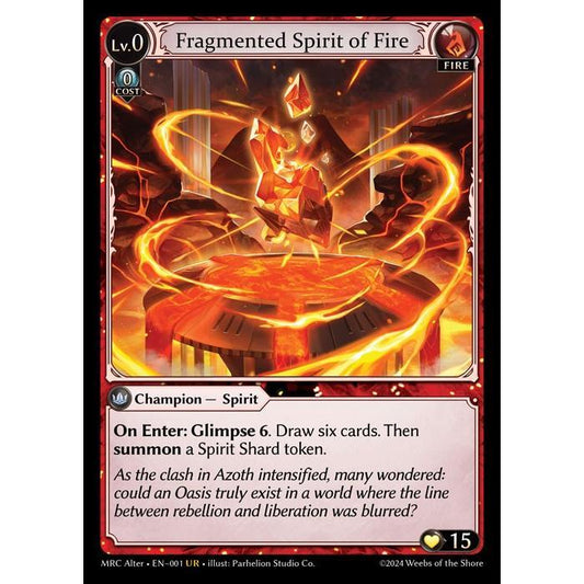 [Alter] [Fire] Fragmented Spirit of Fire [MRC001-UR]  Mercurial Heart Alter Edition - Grand Archive TCG
