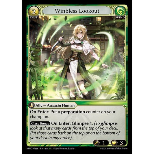 [Alter] [Wind] Winbless Lookout [MRC194-U]  Mercurial Heart Alter Edition - Grand Archive TCG