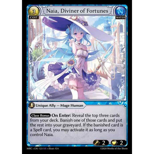 [Water] Naia, Diviner of Fortunes [MRC123-SR]

[Grand Archive TCG]