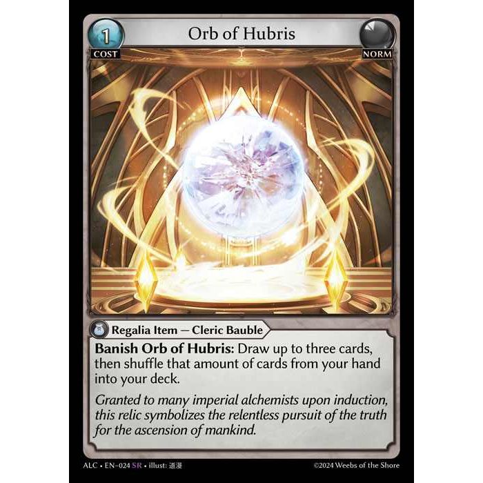 [Alter] 【FOIL】[Norm] Orb of Hubris [ALC024-SR]  [Alter] Alchemical Revolution - Grand Archive TCG/グランドアーカイブ