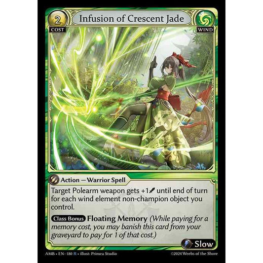 [Wind] Infusion of Crescent Jade [AMB180-R]

[Grand Archive TCG]