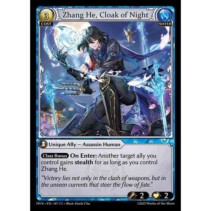 [Water] Zhang He, Cloak of Night [HVN-147-SR][Grand Archive TCG]