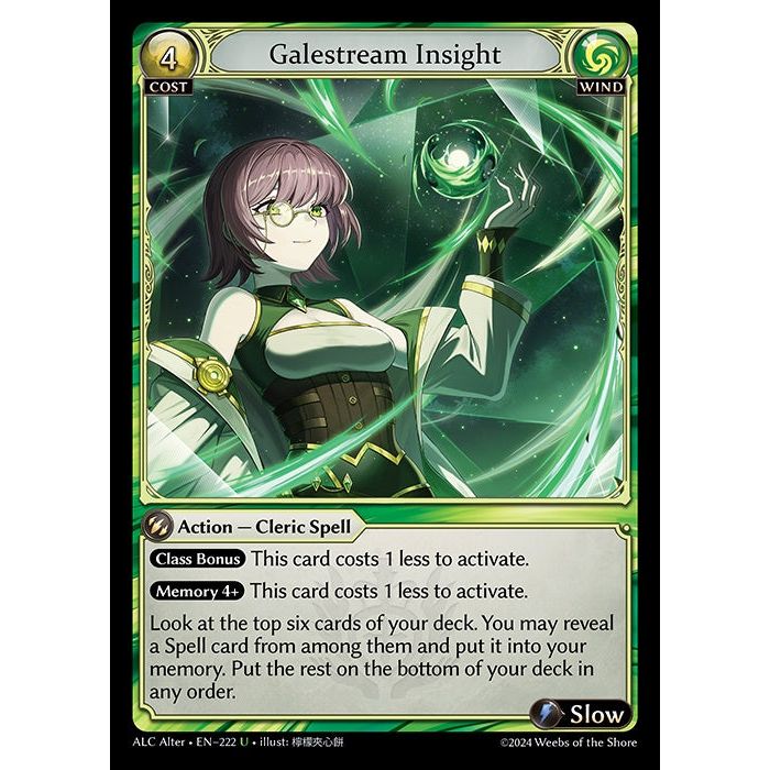 [Alter] 【FOIL】 [Wind] Galestream Insight [ALC222-U]  [Alter] Alchemical Revolution - Grand Archive TCG