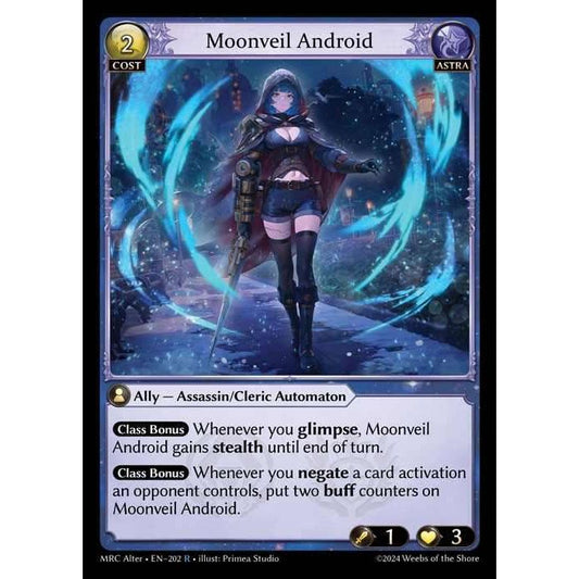 [Alter] 【FOIL】 [Astra] Moonveil Android [MRC202-R]  Mercurial Heart Alter Edition - Grand Archive TCG