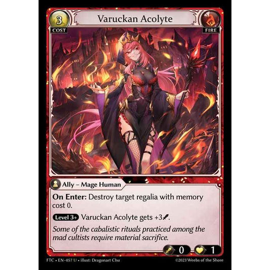 【FOIL】[Fire] Varuckan Acolyte [FTC057-U]  Fractured Crown - Grand Archive TCG