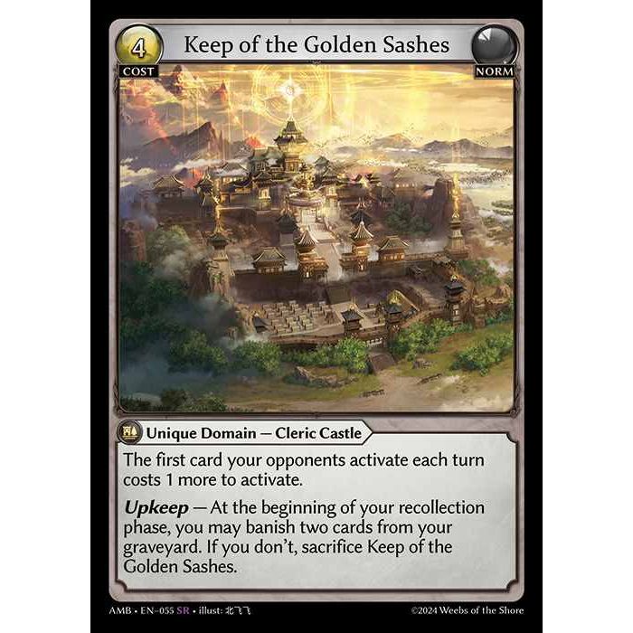 【FOIL】[Norm] Keep of the Golden Sashes [AMB055-SR]

[Grand Archive TCG]