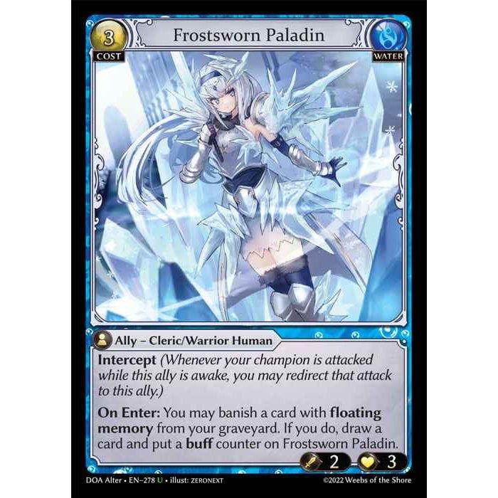 [Alter] [Water] Frostsworn Paladin [DOA278-U]  Dawn of Ashes Alter Edition - Grand Archive TCG