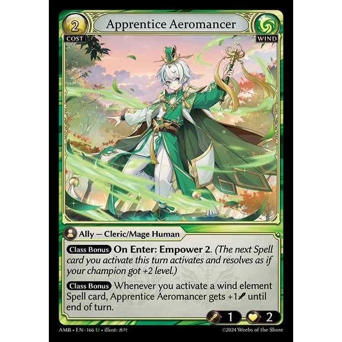 【FOIL】[Wind] Apprentice Aeromancer [AMB166-U][Grand Archive TCG]