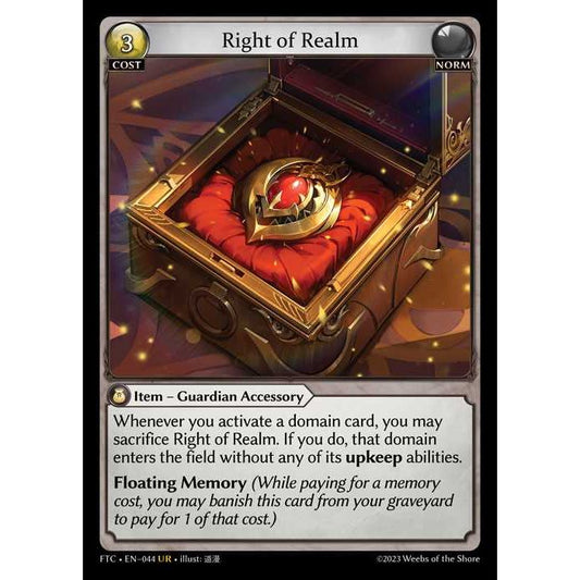 [Norm] Right of Realm [FTC044-UR]  Fractured Crown - Grand Archive TCG