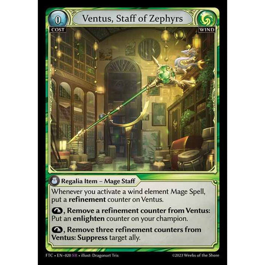 【FOIL】[Wind] Ventus, Staff of Zephyrs [FTC020-SR]  Fractured Crown - Grand Archive TCG/グランドアーカイブ