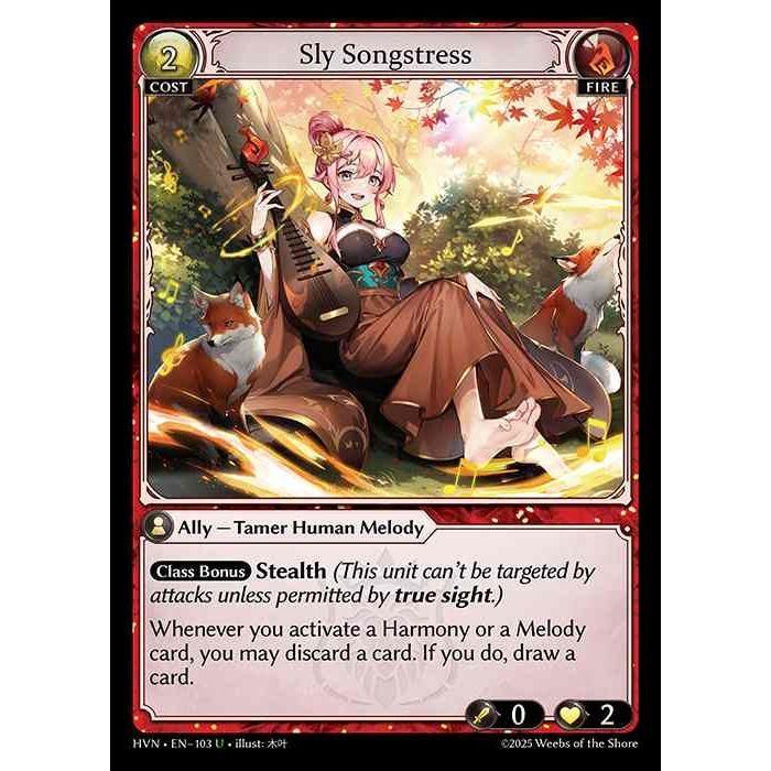 【FOIL】[Fire] Sly Songstress [HVN-103-U][Grand Archive TCG]