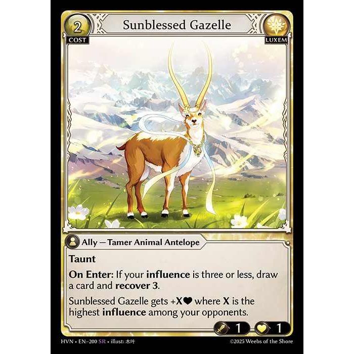 【FOIL】[Luxem] Sunblessed Gazelle [HVN-200-SR][Grand Archive TCG]