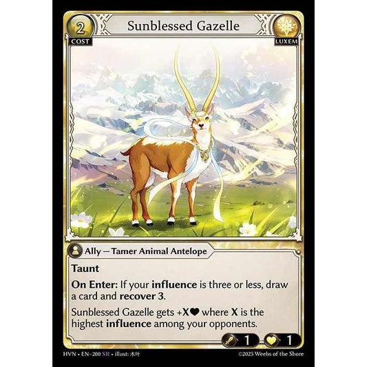 【FOIL】[Luxem] Sunblessed Gazelle [HVN-200-SR][Grand Archive TCG]