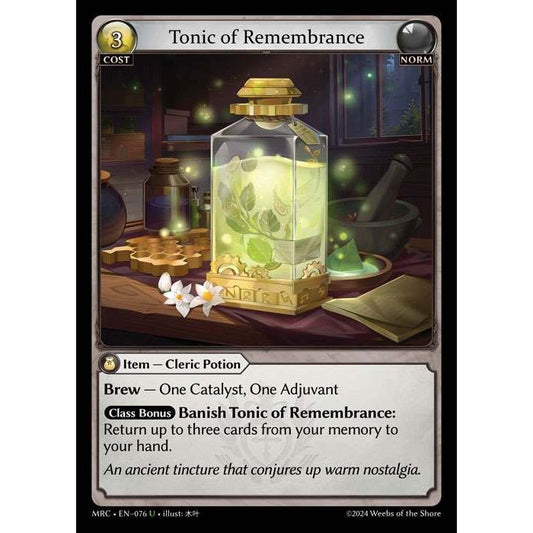 [Alter] [Norm] Tonic of Remembrance [MRC076-U]  Mercurial Heart Alter Edition - Grand Archive TCG