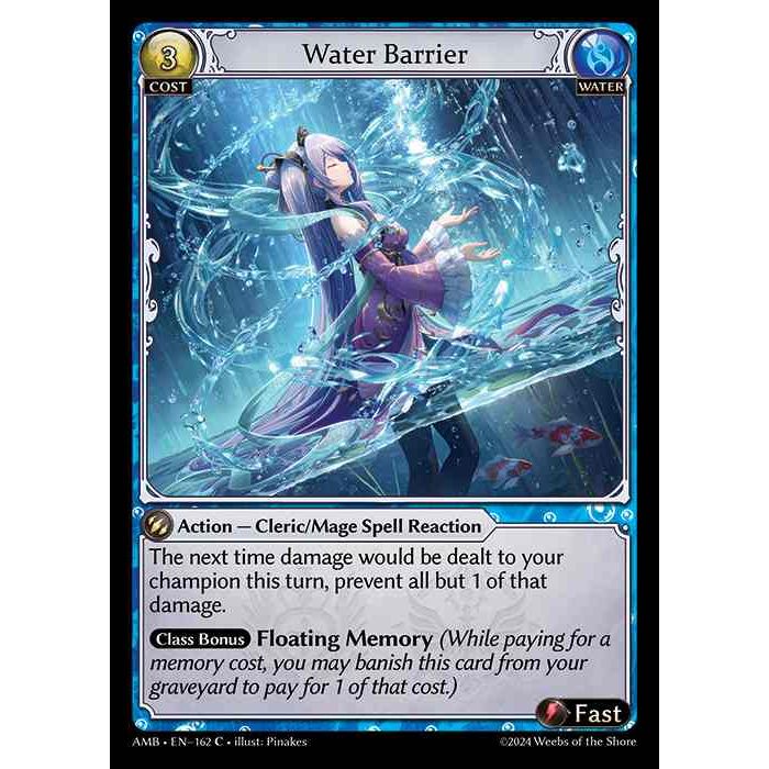 【FOIL】[Water] Water Barrier [AMB162-C]  Mortal Ambition - Grand Archive TCG