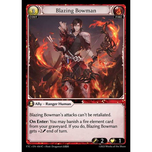 【FOIL】[Fire] Blazing Bowman [FTC050-C]  Fractured Crown - Grand Archive TCG